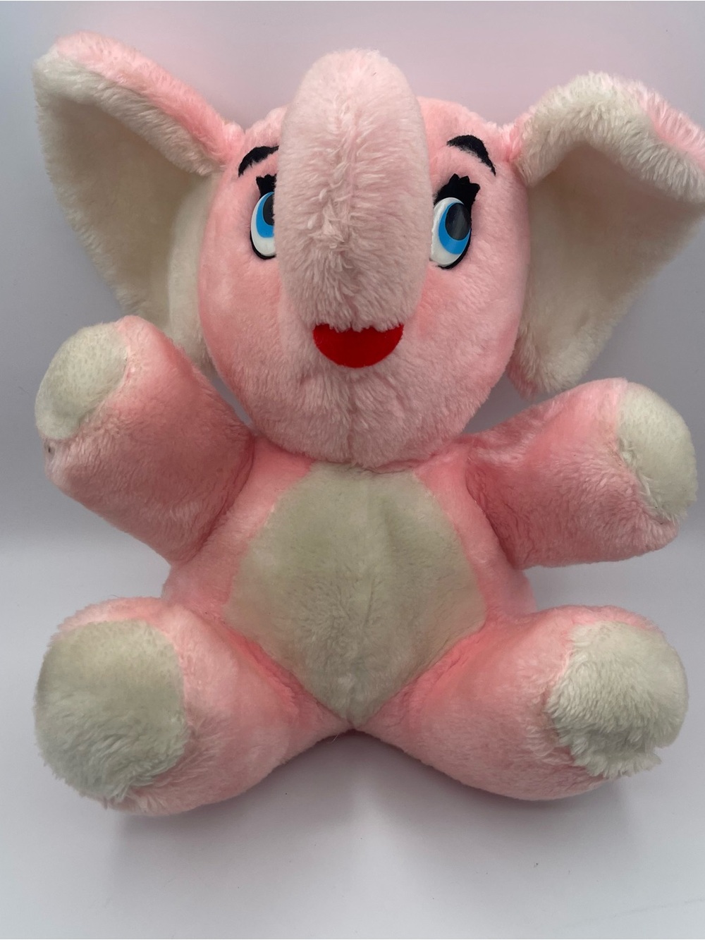 Vintage Pink Elephant Dakin plush 12” Korea slight dirt marks